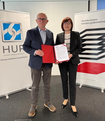 HUP-Udruga poslodavaca graditeljstva i Hrvatska komora inženjera građevinarstva potpisali Memorandum o suradnji s ciljem unapređenja građevinske struke i sektora