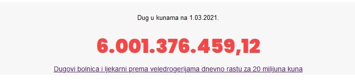 Ograničena isporuka lijekova i medicinskih proizvoda prema 15 bolnica – dugovanja prema veledrogerijama prešla 6 milijardi kuna