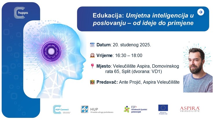 HUPPA edukacija: Umjetna inteligencija u poslovanju – od ideje do primjene