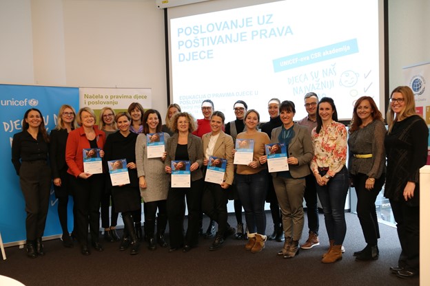 ZAVRŠIO TREĆI CIKLUS UNICEF-OVE CSR AKADEMIJE „DJECA SU NAŠ NAJVAŽNIJI POSAO” Brojni predstavnici poslovnog i javnog sektora stekli znanja o uključivanju prava djece u poslovanje tvrtki