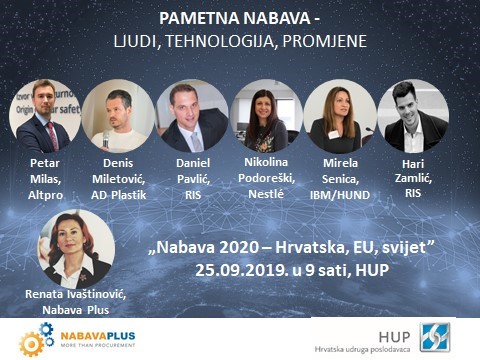 25.9.2019. Edukacija: Pametna nabava - ljudi, tehnologija, promjene, HUP, Radnička cesta 52/1, Zagreb