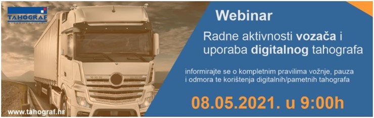 Webinar - Radne aktivnosti vozača i uporaba digitalnog/pametnog tahografa