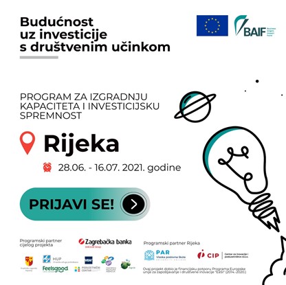 JAVNI POZIV - PROGRAM ZA IZGRADNJU KAPACITETA I INVESTICIJSKE SPREMNOSTI ZA STARTUPOVE, PROJEKTNE TIMOVE I PODUZETNIKE POČETNIKE