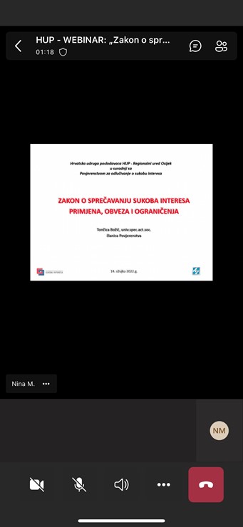 Održan webinar na temu: Zakon o sprečavanju sukoba interesa – primjena, obveza i ograničenja